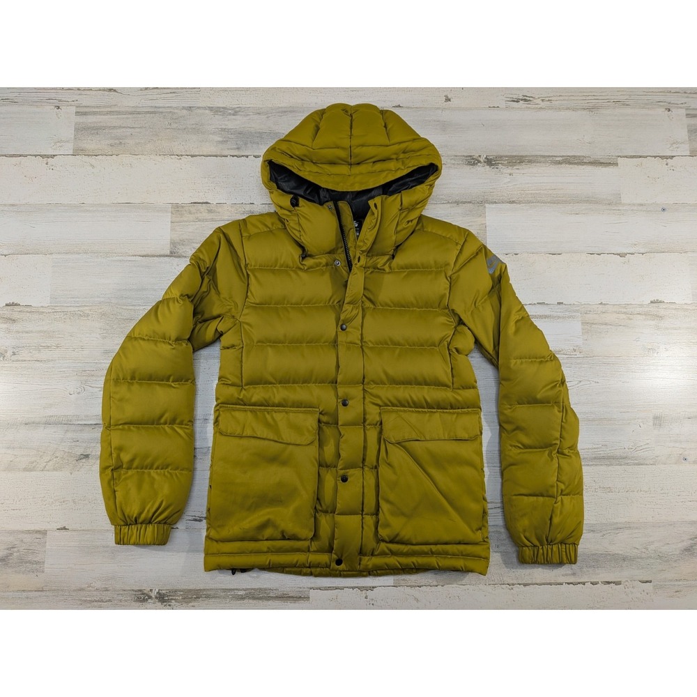 Nike SB Down Jacket Mens Small Green Yellow Quilt Puffer 693334-353